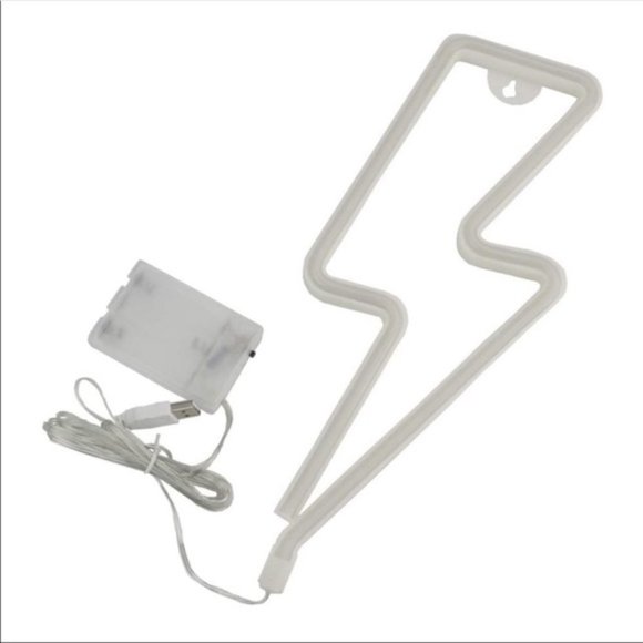 Neon LED Yellow Lightening Bolt Sign - Picture 3 of 4